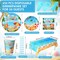 452 Pcs Hello Summer Theme Decorations Hawaiian Beach Disposable Party Supplies (Blue)